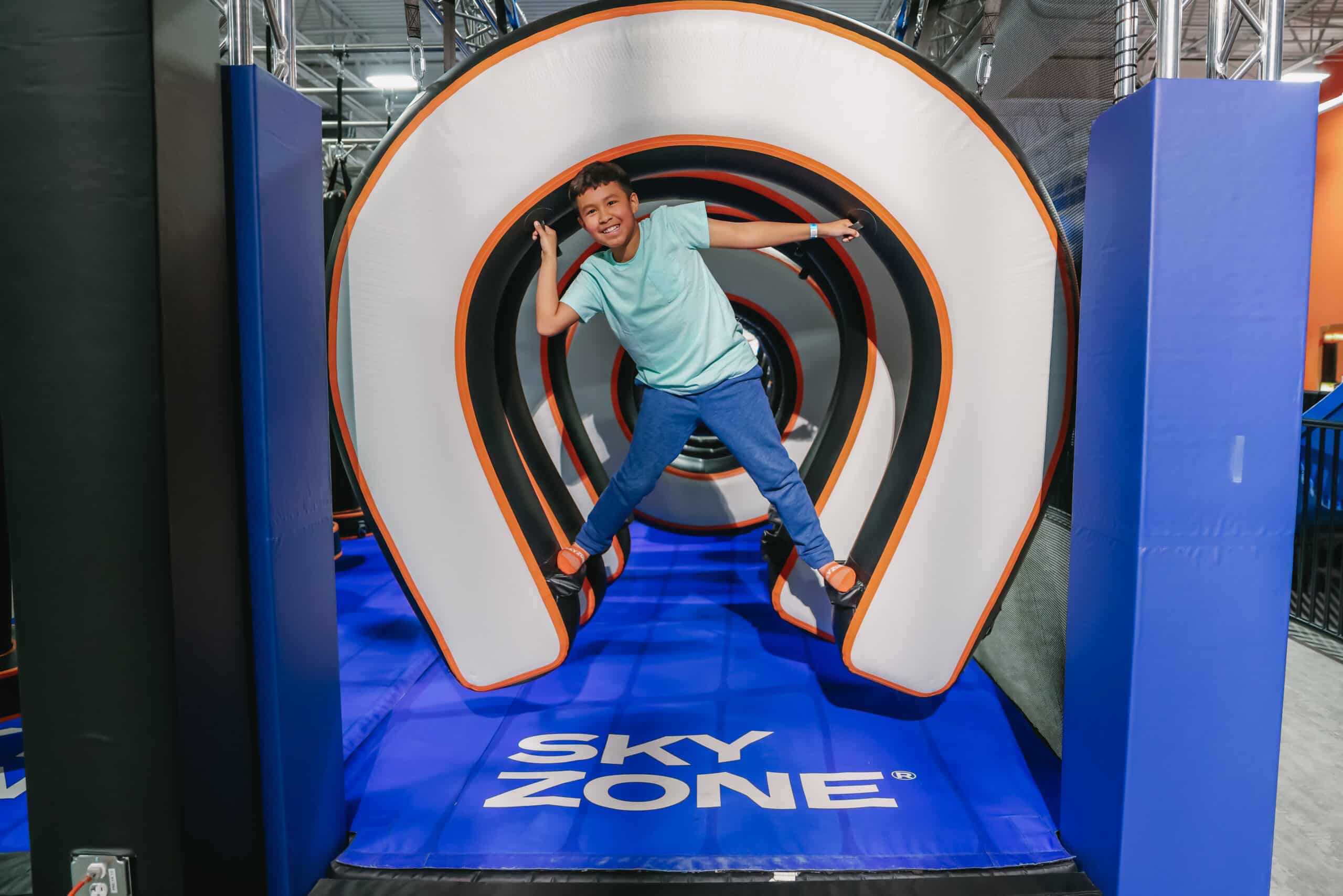 Kid enjoying his spring break at Sky Zone